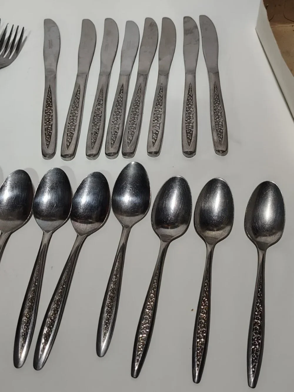 Vintage Customcraft Petal Lane Stainless Flatware 30 Pc Floral Silverware Set